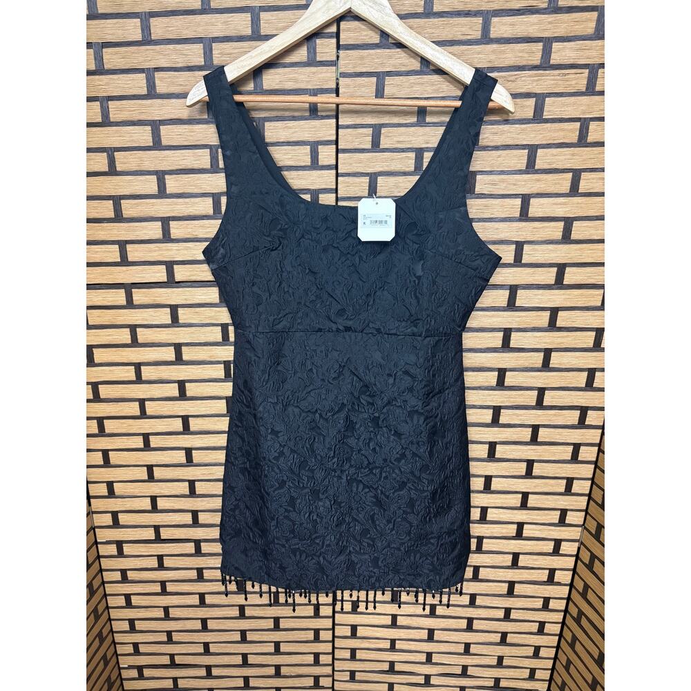 Dee Elle Black‎ Jacquard Beaded Hem Dress Size Medium